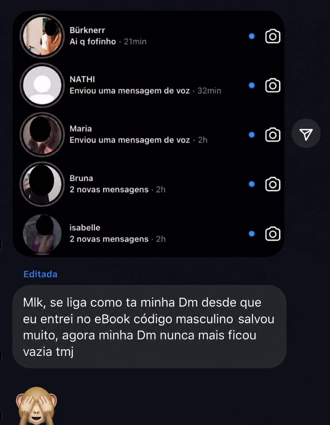 Print de conversa real do WhatsApp mostrando resultados